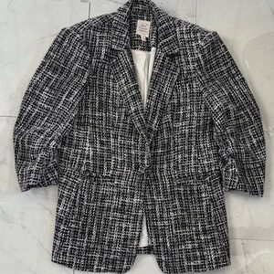 Cinq à Sept Black and White Tweed Khloe Blazer 4